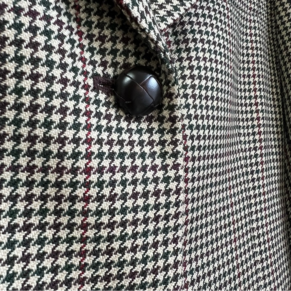 Ann Taylor 100% Wool Houndstooth Blazer Brown 10P - Picture 4 of 11